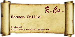 Rosman Csilla névjegykártya
